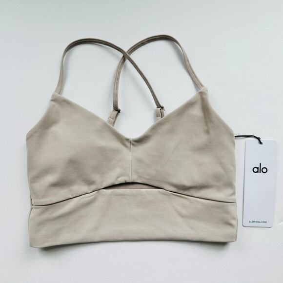 ALO Washed Alosoft Highlight Sports Bra NEW Grey Sky Wash Size Small Yoga Gym - Picture 2 of 4
